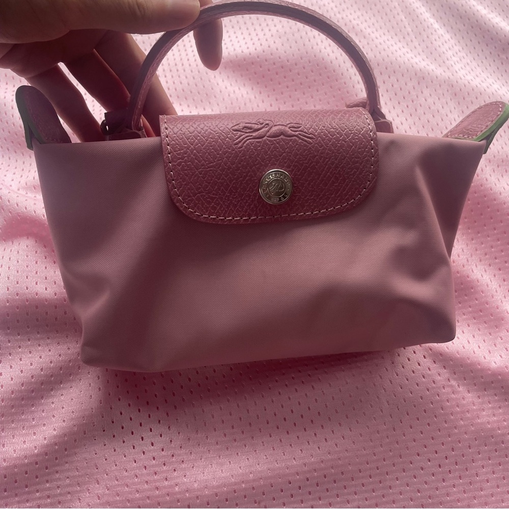 Blush Pink Longchamp Le Pliage Recycled Canvas Mini Tote